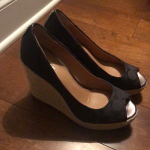 Coach 7.5 black wedges